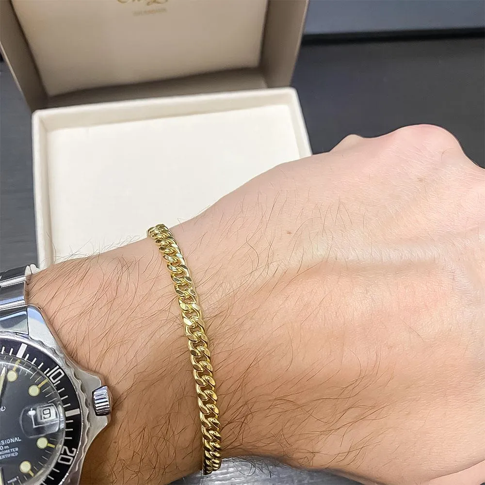 Bracciale catena groumette oro giallo 18kt 19,5cm