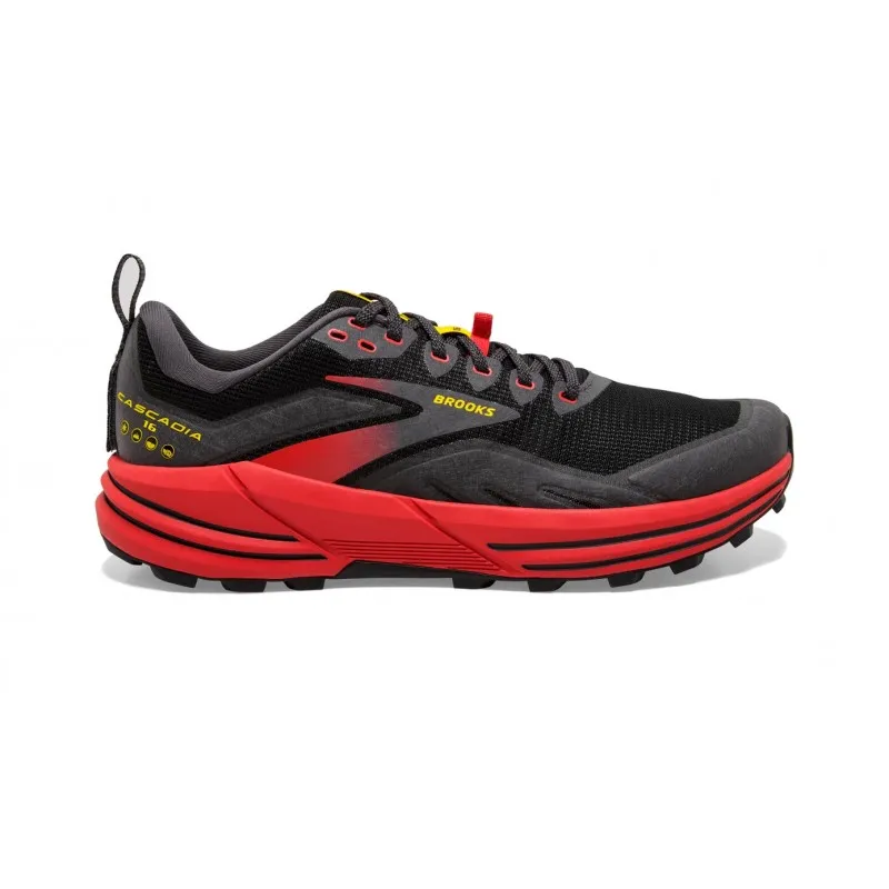 Brooks CASCADIA 16 Scarpe Trail Uomo  Black/Fiery Red/Blazing Yellow