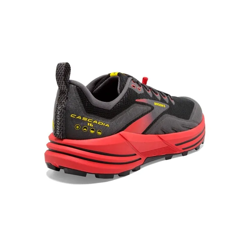 Brooks CASCADIA 16 Scarpe Trail Uomo  Black/Fiery Red/Blazing Yellow