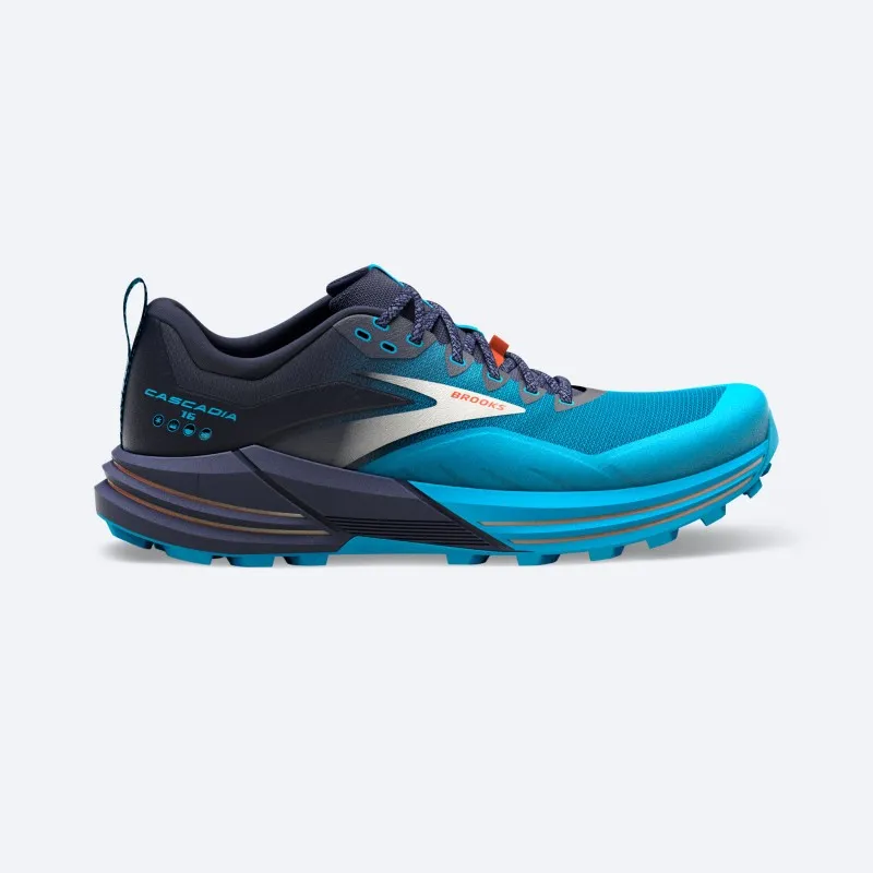 Brooks CASCADIA 16 Scarpe Trail Uomo Peacoat/Atomic Blue/Rooibos