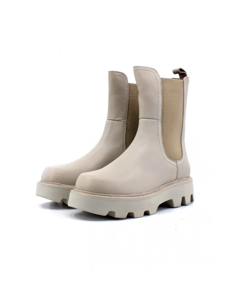 CAFENOIR FD1302 stivaletti beatles biker anfibi ultralight pelle donna bianco