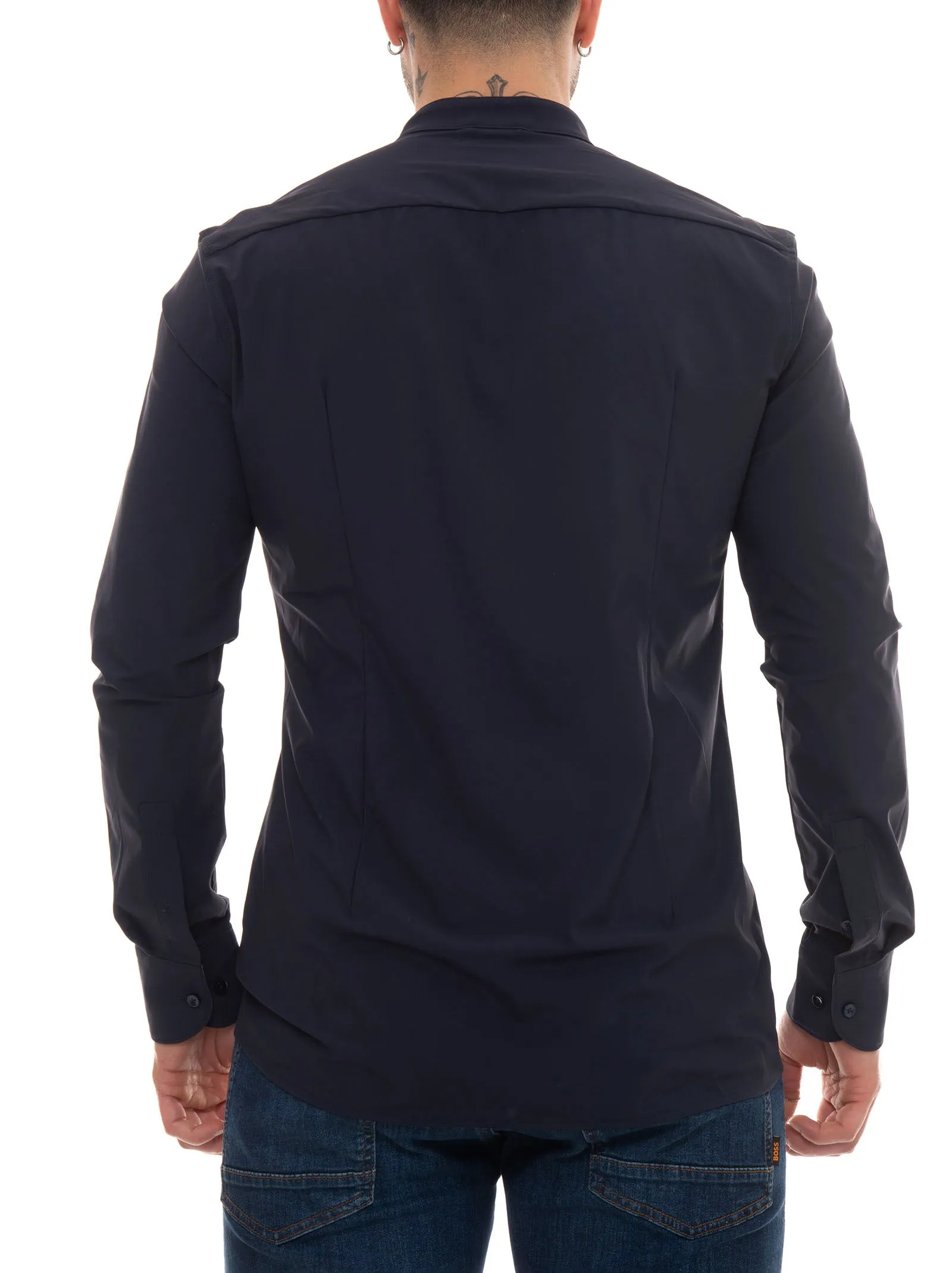 Camicia casual P-HANK-STANDUP Blu BOSS Uomo