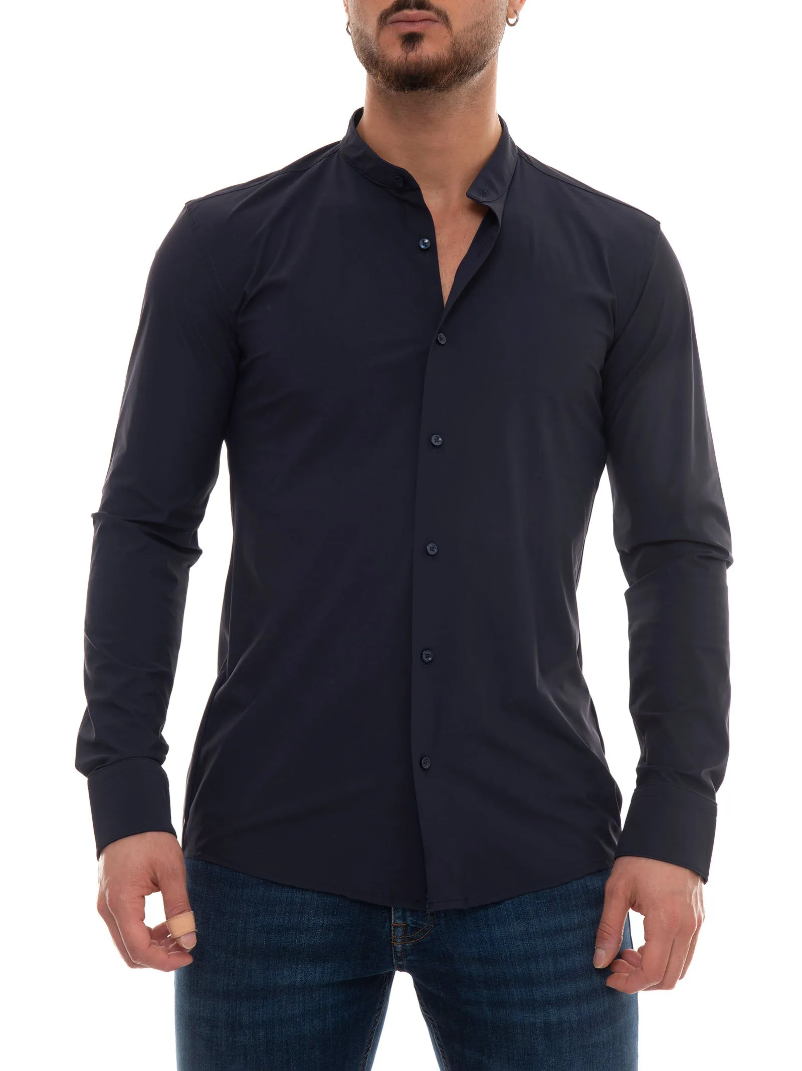 Camicia casual P-HANK-STANDUP Blu BOSS Uomo