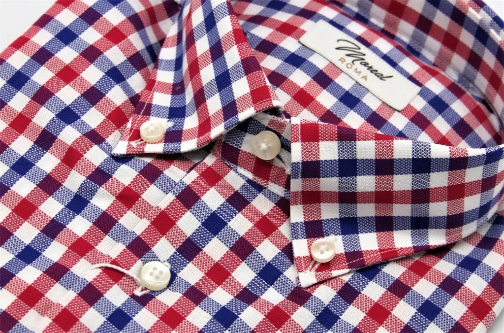 Camicia madras inglese rosso e blu