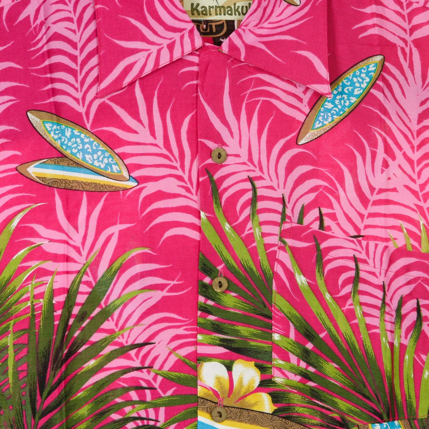 Camicia Manica Corta Uomo Hawaiian Shirt Low Rider Pink