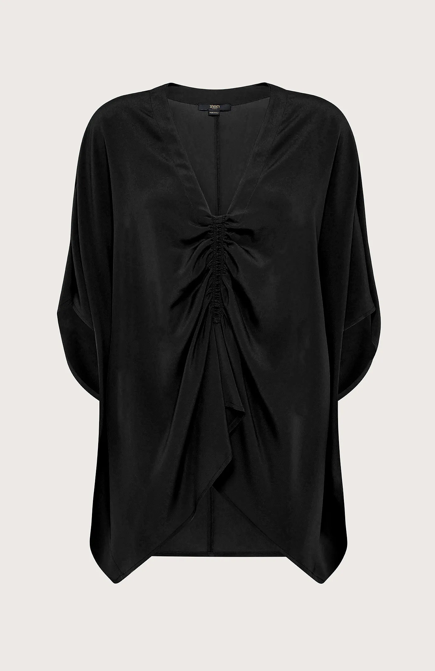 Camicia poncho a tinta unita
