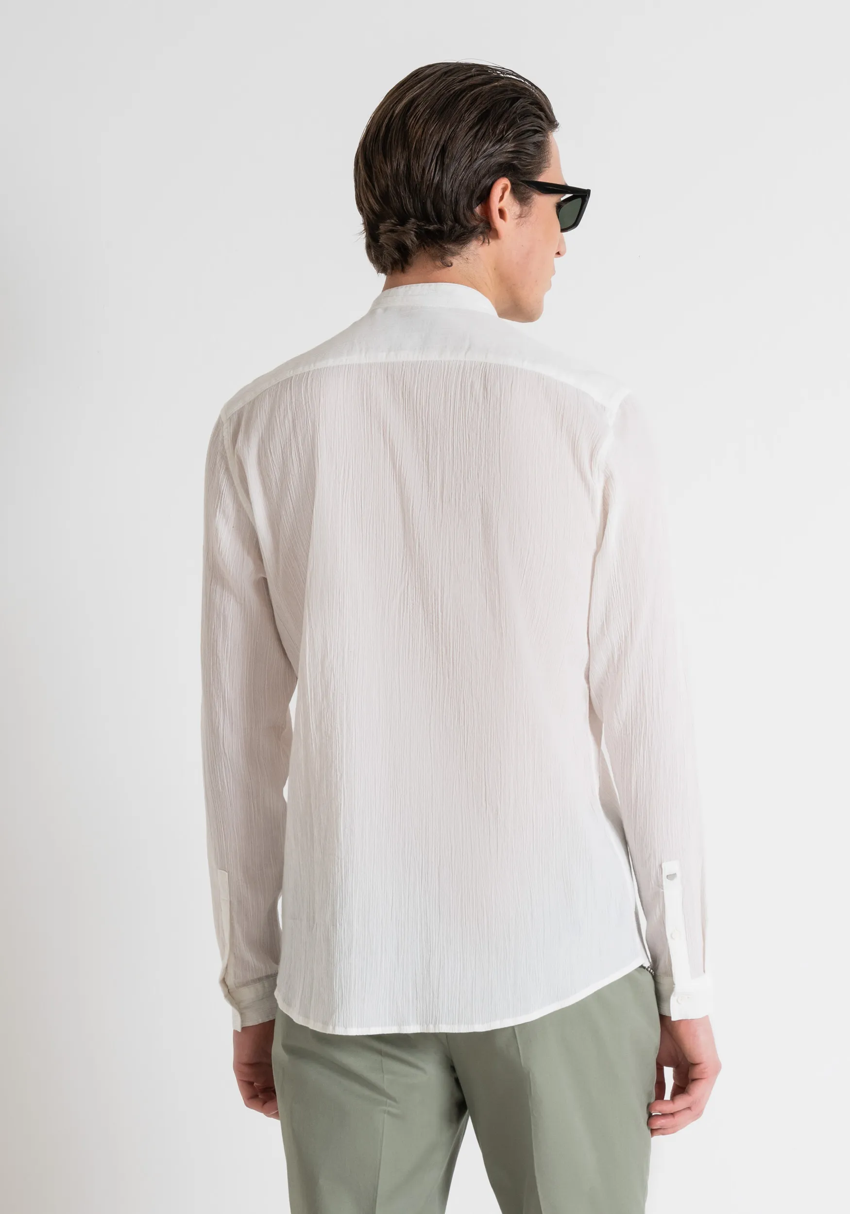 CAMICIA REGULAR FIT “SEOUL” IN COTONE CON EFFETTO STROPICCIATO