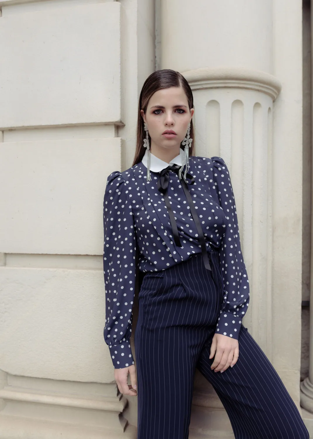 Camisa lunares cuello bobo
