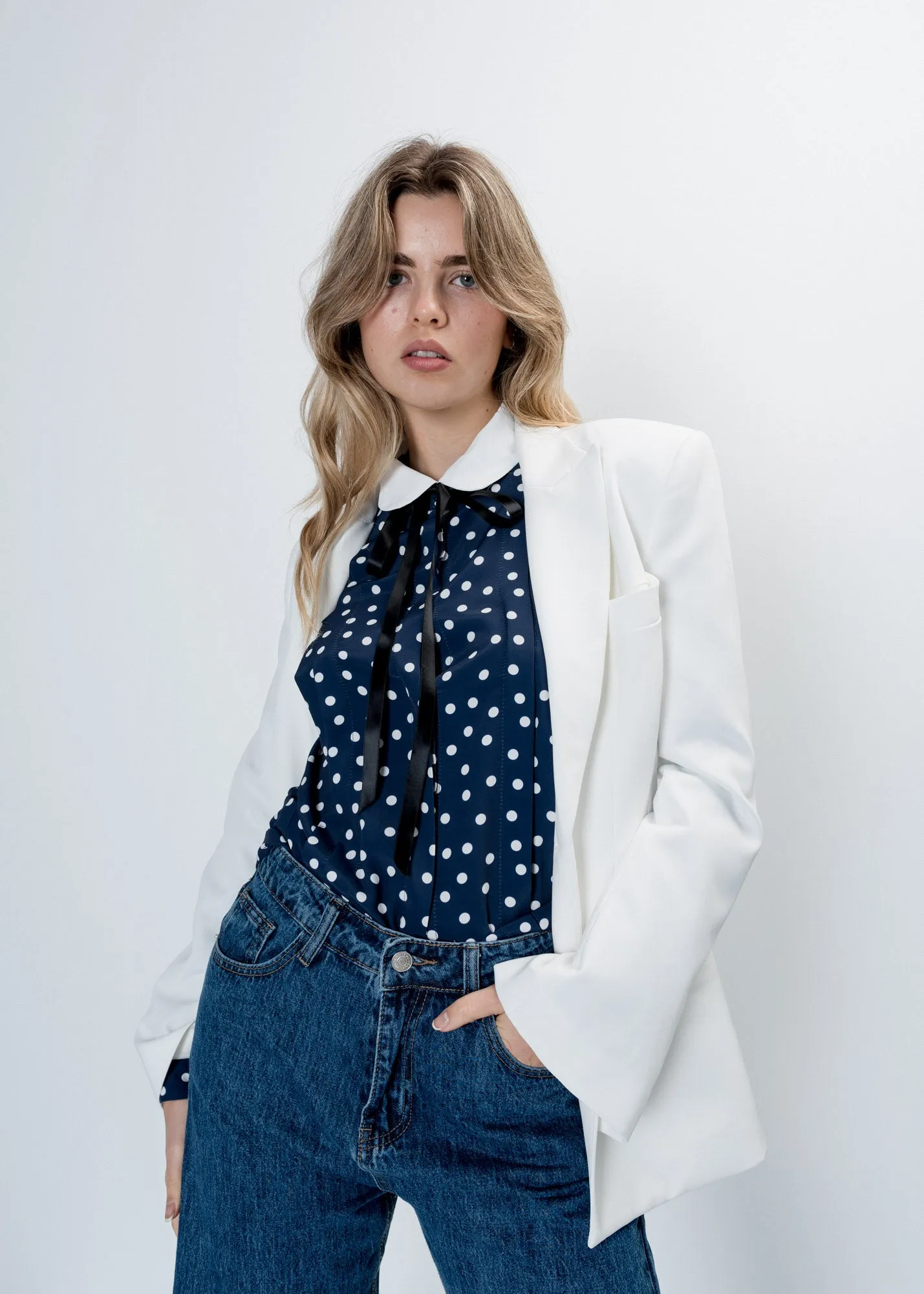 Camisa lunares cuello bobo