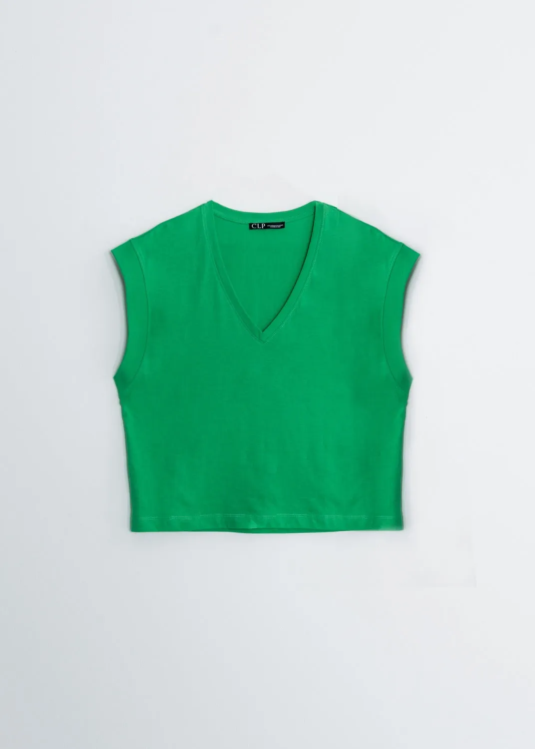 Camiseta escote pico rib