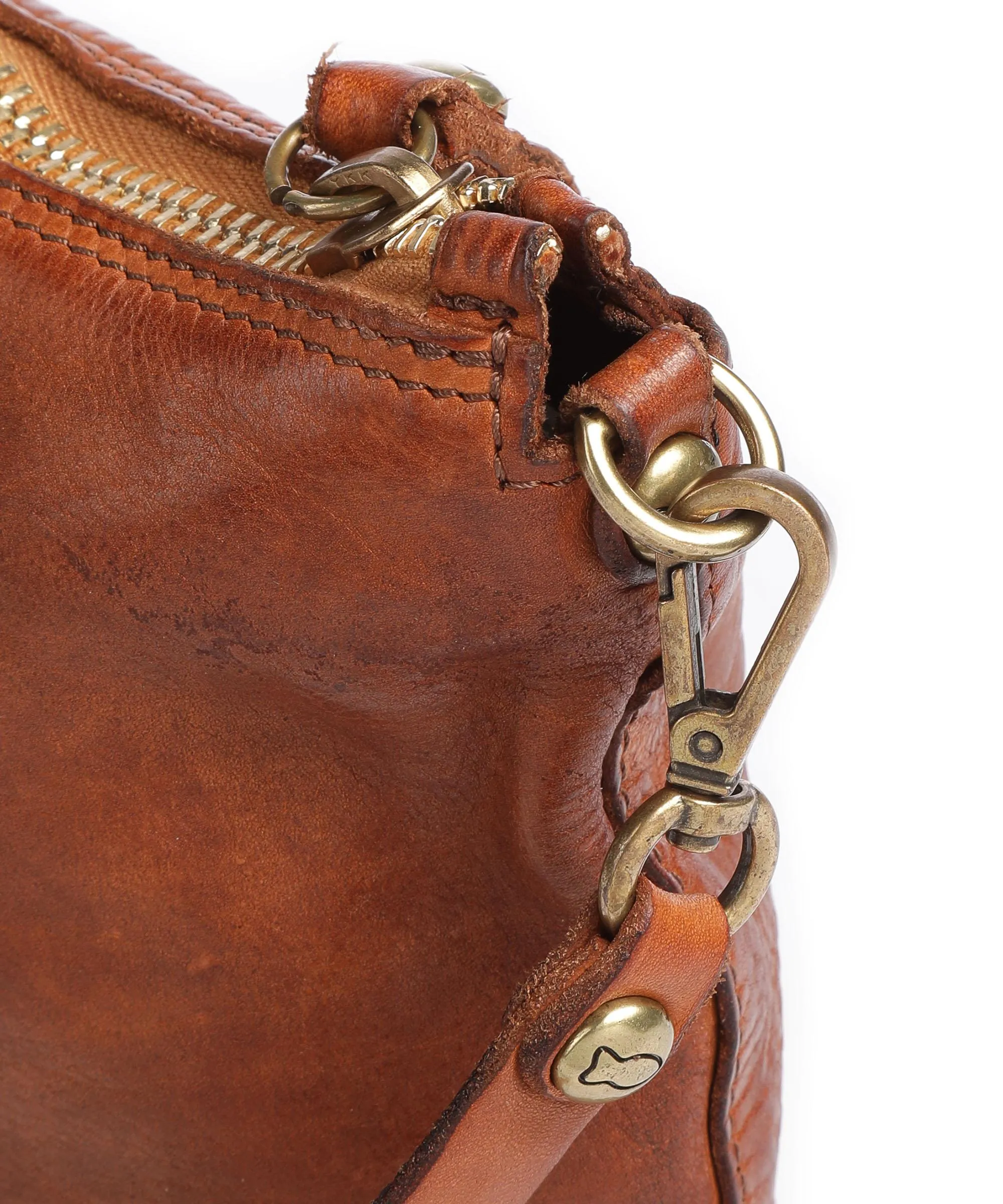  Campomaggi Borsa a spalla pelle di vacchetta finemente grana cognac  