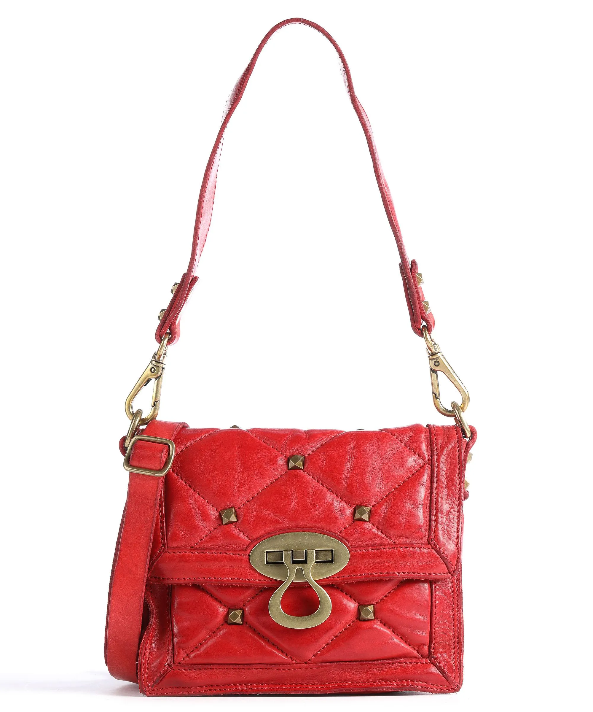  Campomaggi Prestige Borsa a spalla pelle di vacchetta finemente grana rosso  