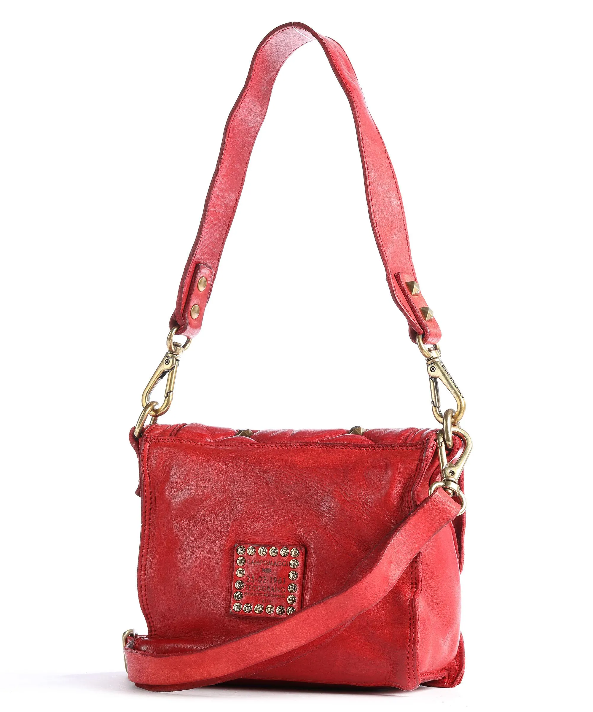  Campomaggi Prestige Borsa a spalla pelle di vacchetta finemente grana rosso  
