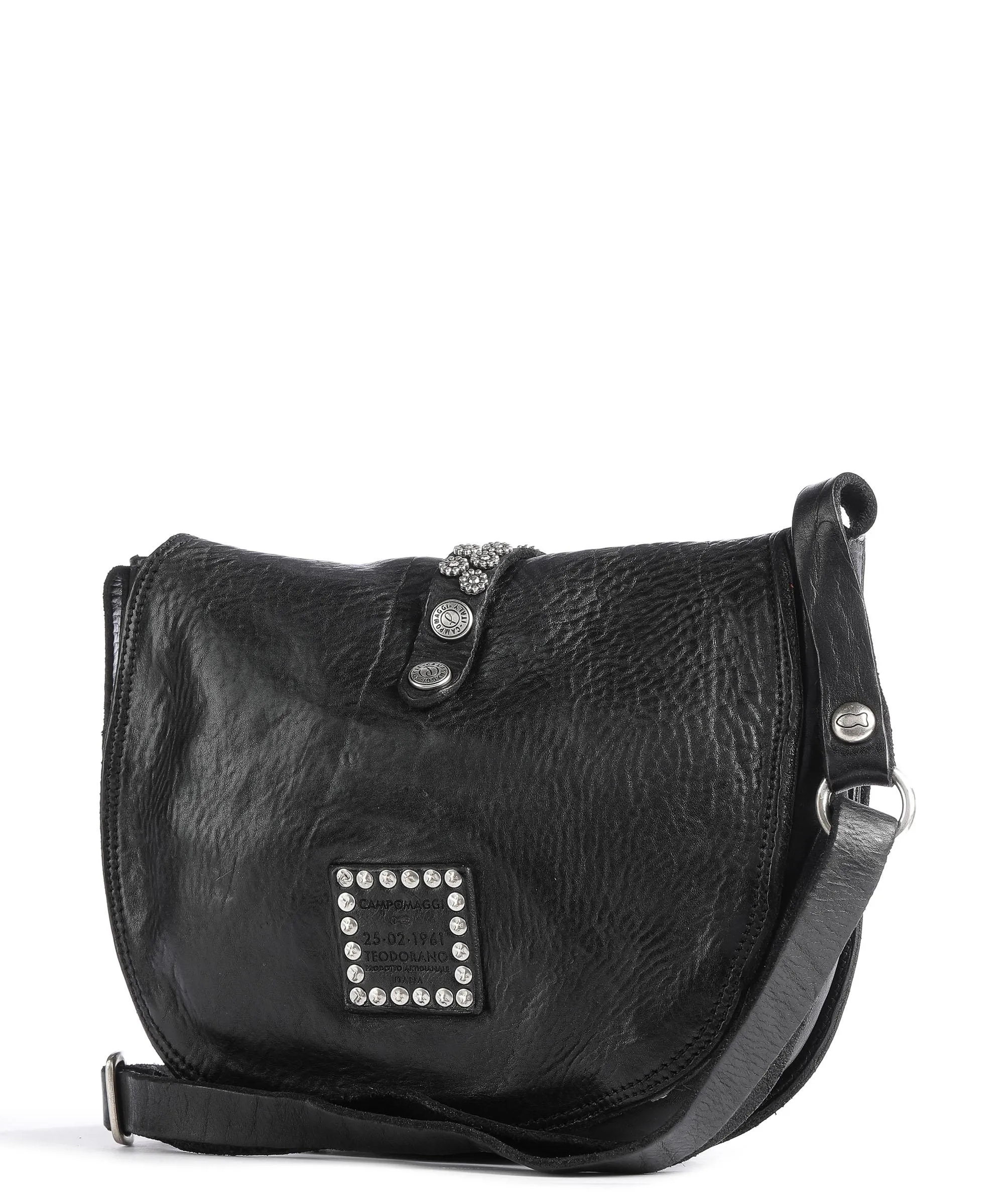  Campomaggi Prestige Borsa a tracolla pelle di vacchetta grana nero  