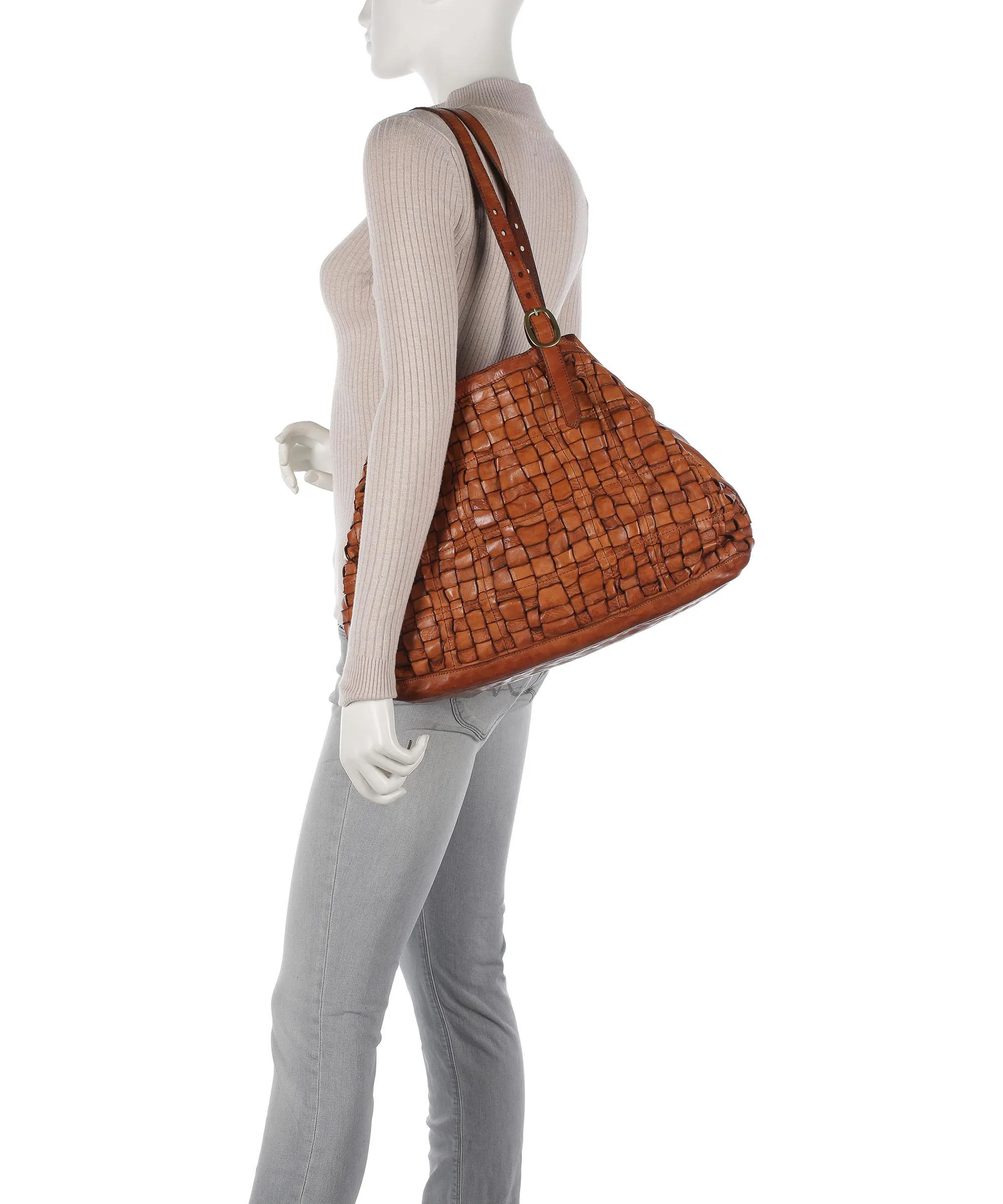 Campomaggi Prestige Borsa shopper pelle di vacchetta finemente grana cognac  