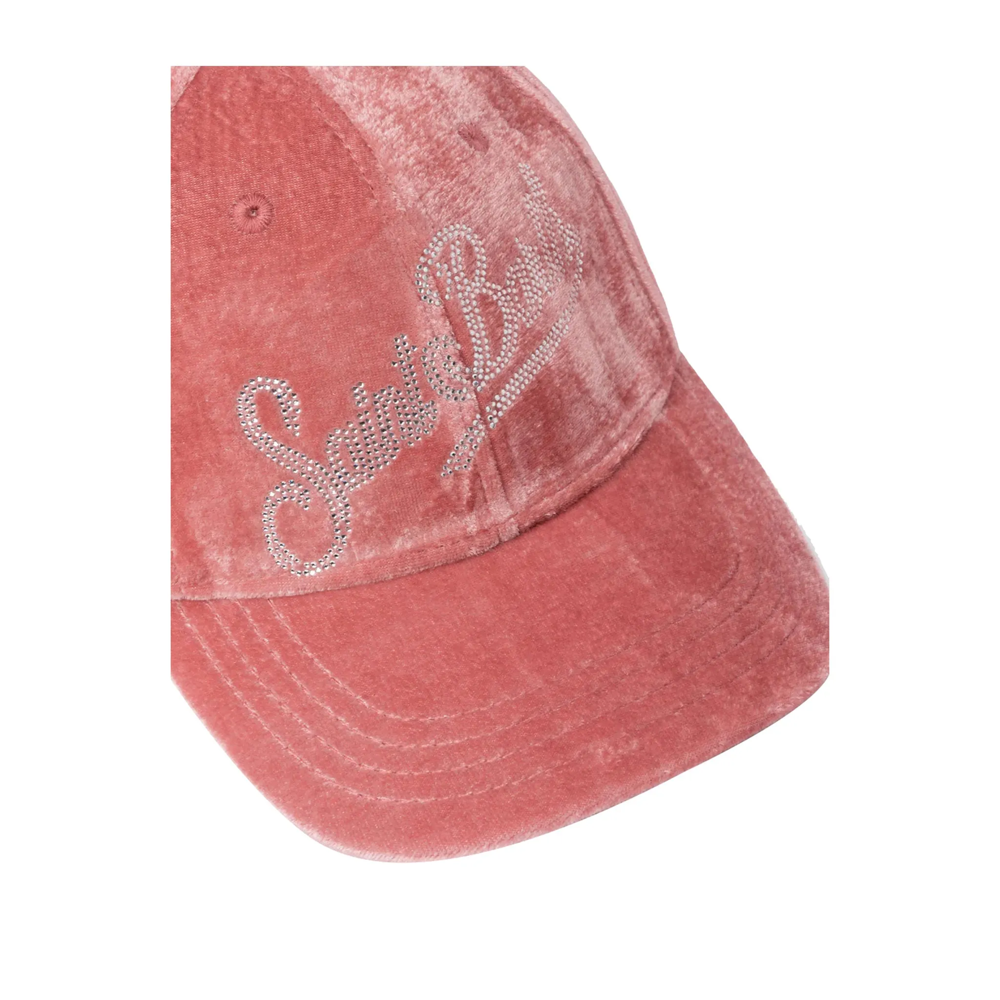 Cappello Donna in velluto rosa con logo