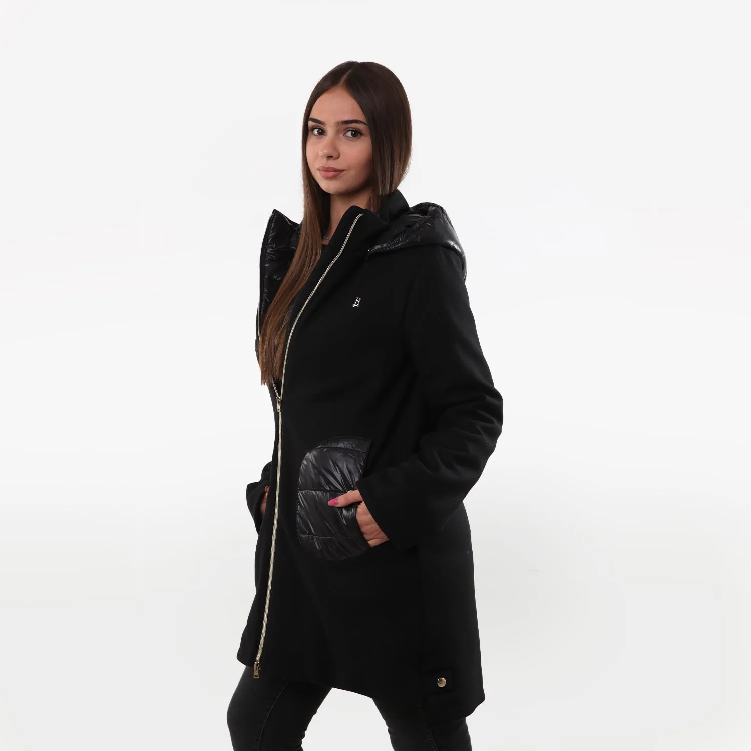Cappotto Ecowool Herno Nero Ragazza
