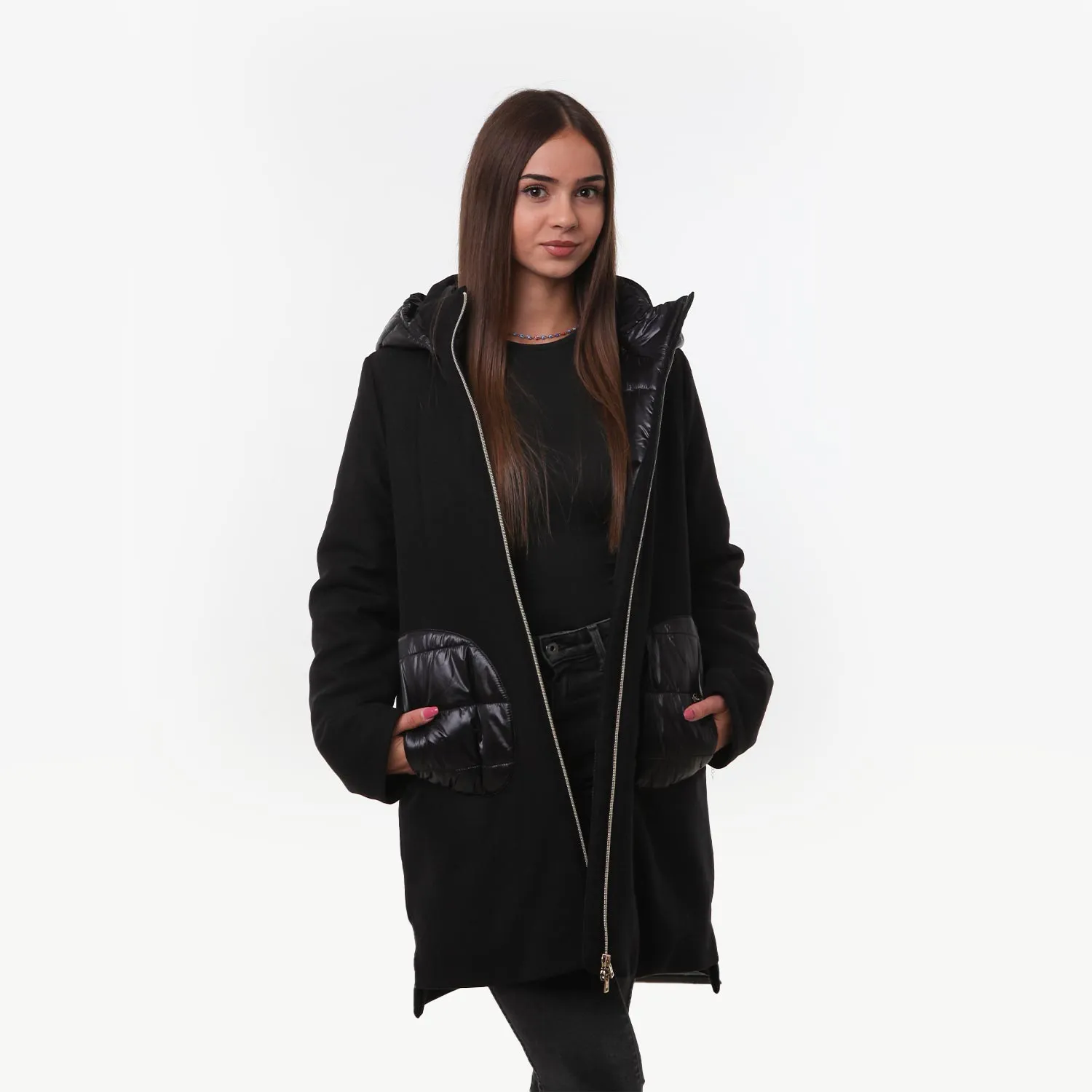 Cappotto Ecowool Herno Nero Ragazza