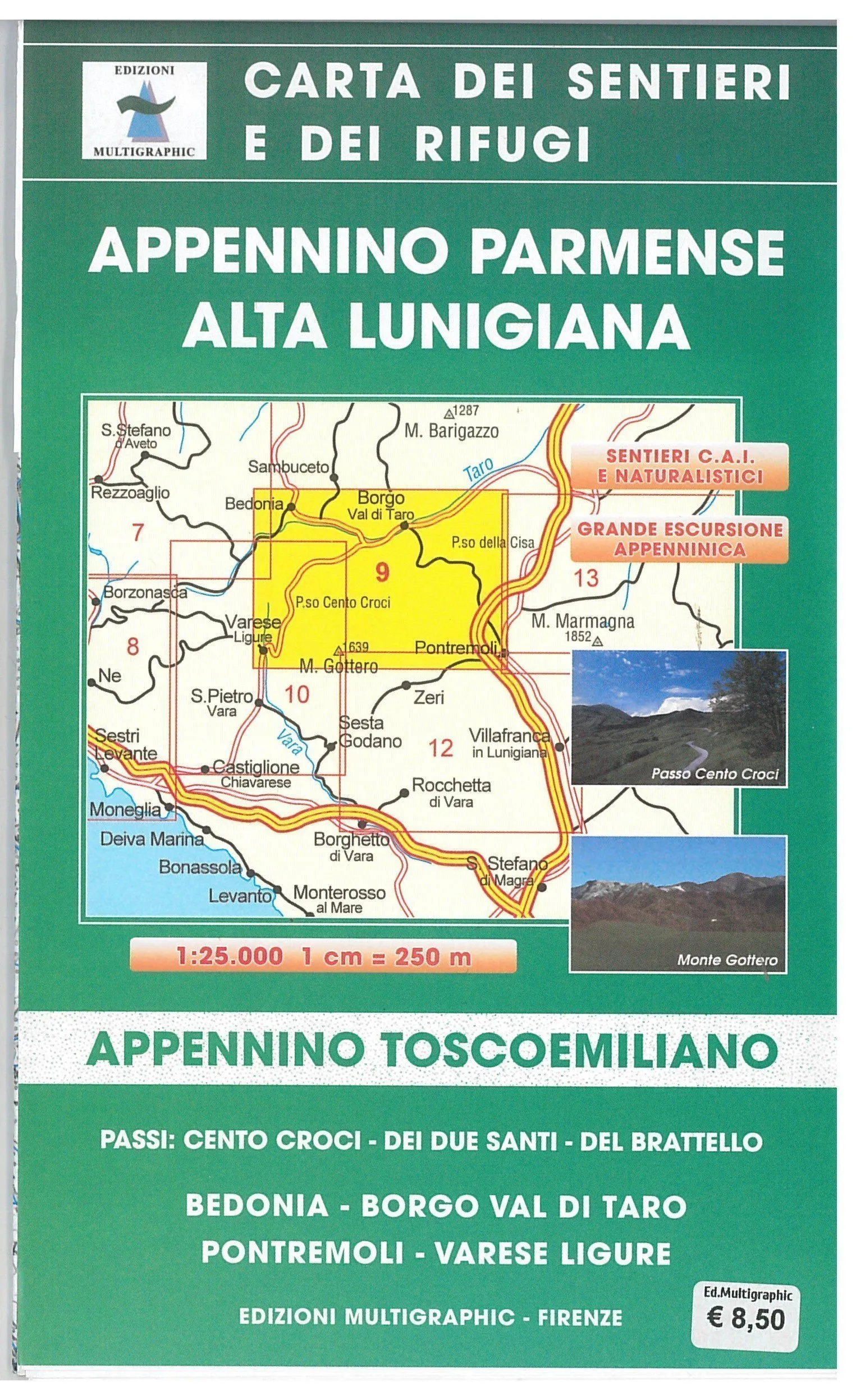 Cartina Appennino Parmense. Alta Lunigiana – 9 Multigraphic