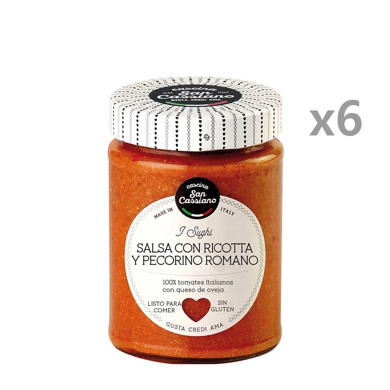 Cascina San Cassiano 6 vasetti - Sugo con Ricotta e Pecorino Romano DOP 290 gr