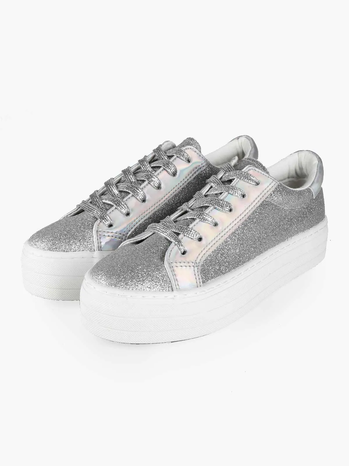 Charro Baskets argentées Glitte avec plateforme
