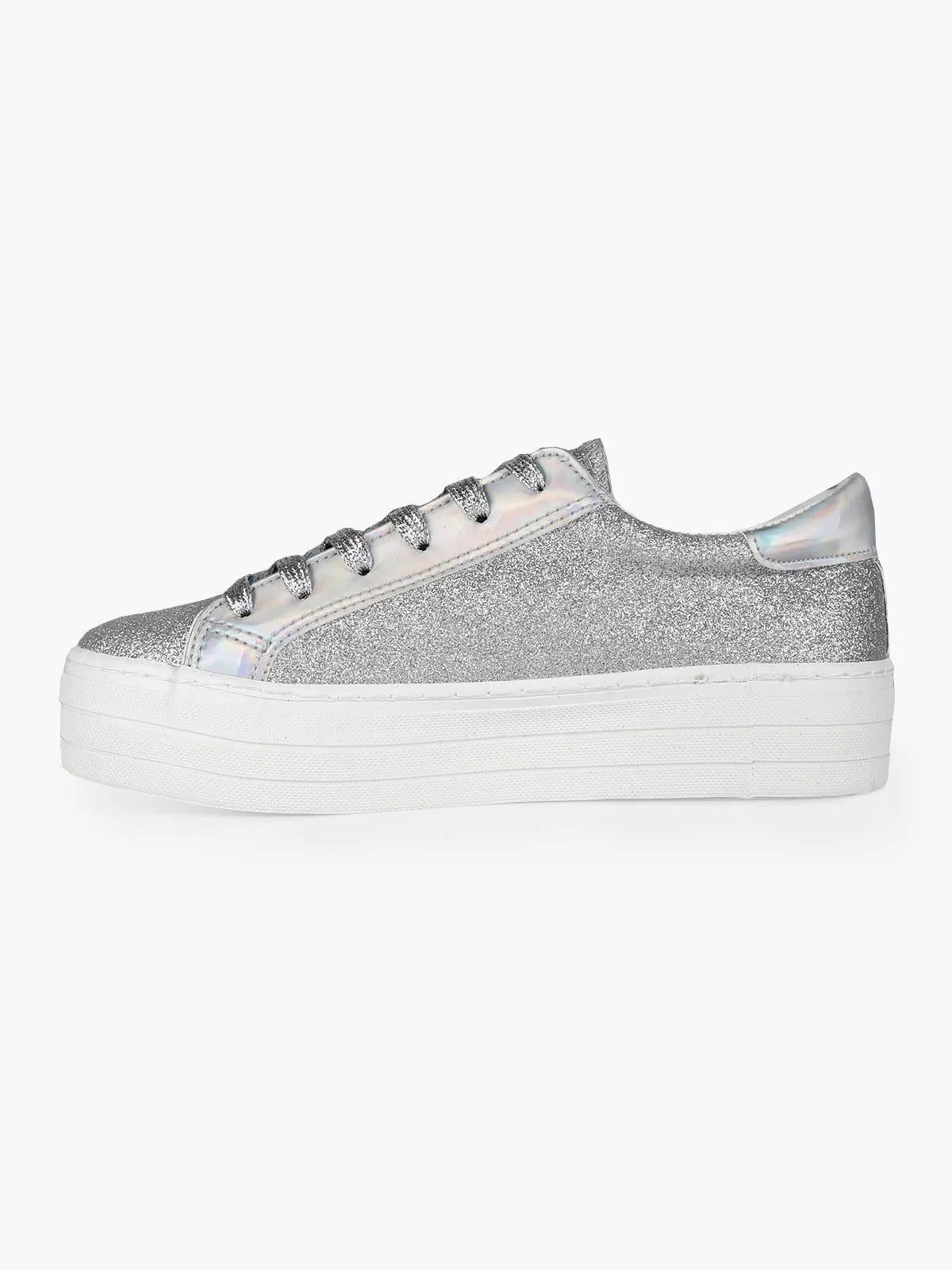Charro Baskets argentées Glitte avec plateforme