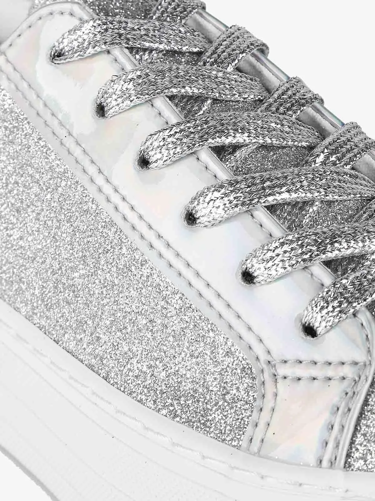 Charro Baskets argentées Glitte avec plateforme
