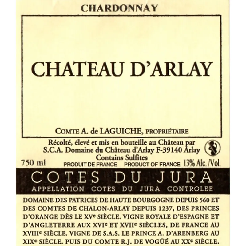 Chateau D'Arlay 1 bottiglia - Chardonnay Côtes du Jura “En Treize Vent” 2018