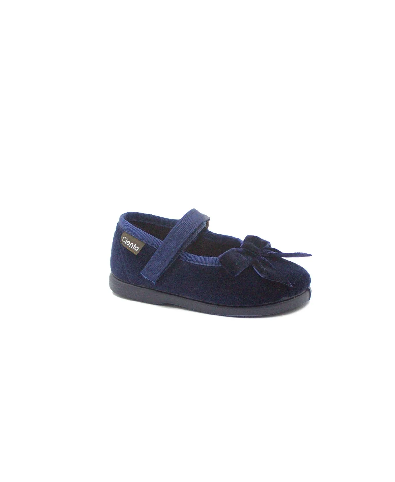 CIENTA 400024 marino blu scarpe bambina ballerina velluto strappo fiocco