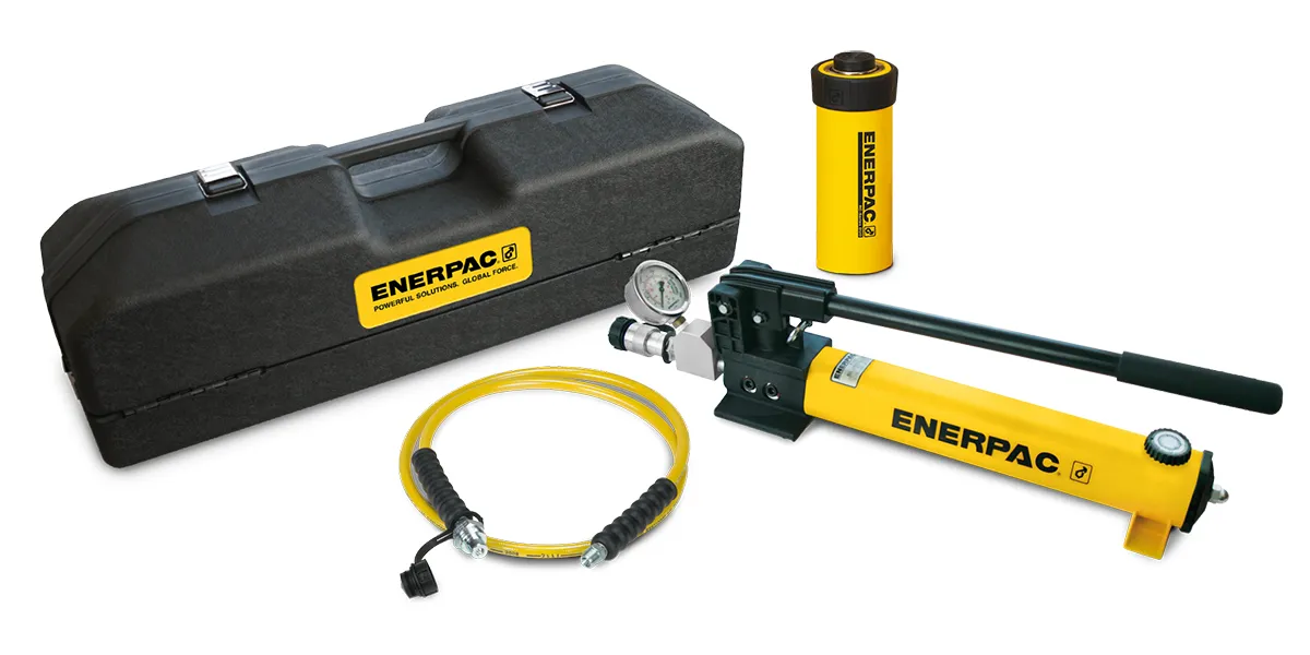Cilindro idraulico per impieghi generali Enerpac, capacità 10t, corsa 156mm, altezza chiuso 226mm, 700bar max