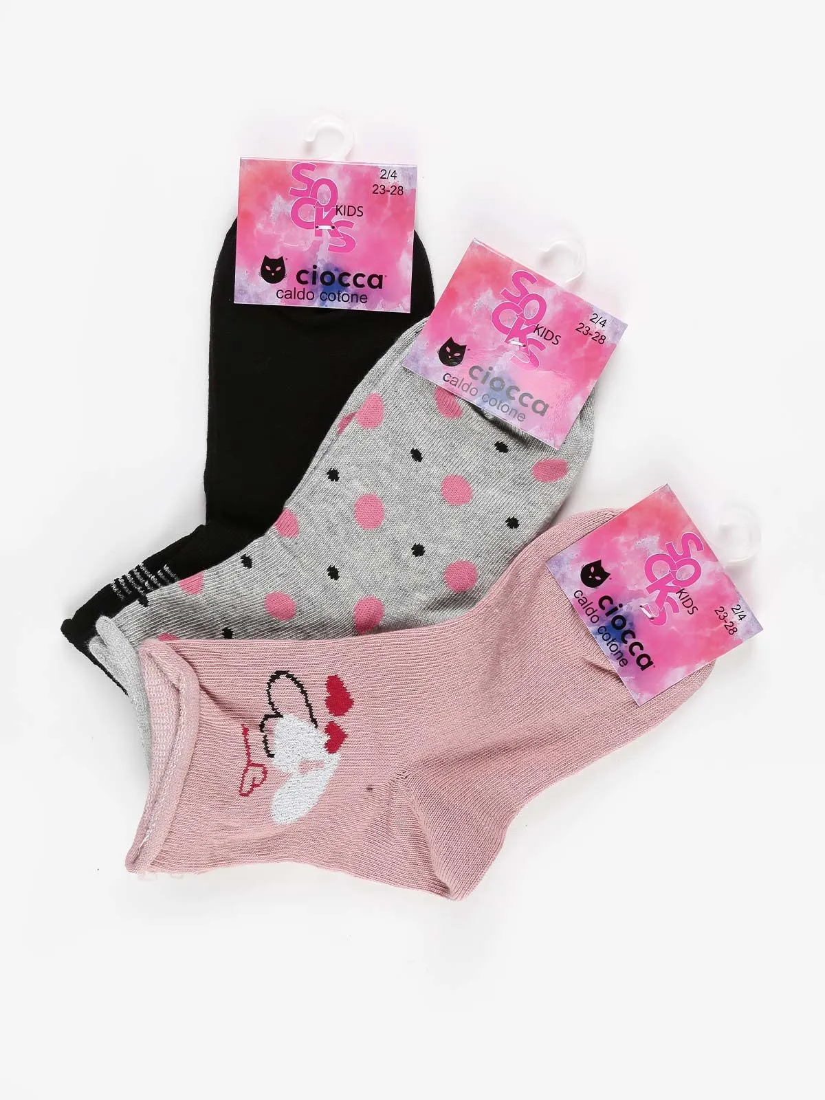 Ciocca 3 Paar Babysocken aus warmer Baumwolle