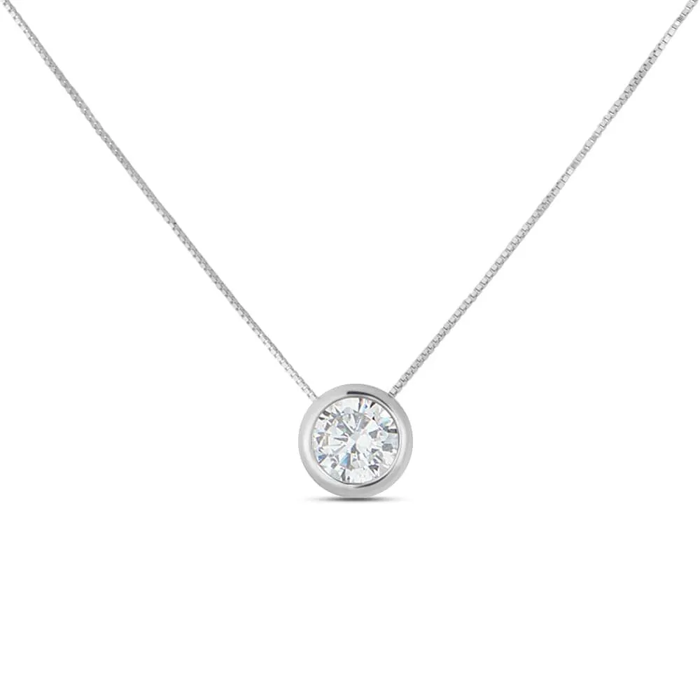 Collana Punto Luce Claire Oro Bianco 375/1000 Maglia Veneziana Cubic Zirconia Bianco 40 + 2 cm 1412164