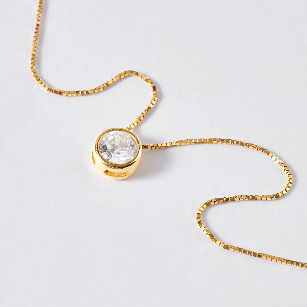 Collana Punto Luce Claire Oro Giallo 375/1000 Maglia Veneziana Cubic Zirconia Bianco 1426397