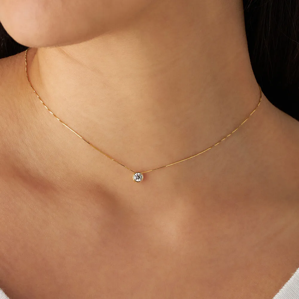 Collana Punto Luce Claire Oro Giallo 375/1000 Maglia Veneziana Cubic Zirconia Bianco 1426397