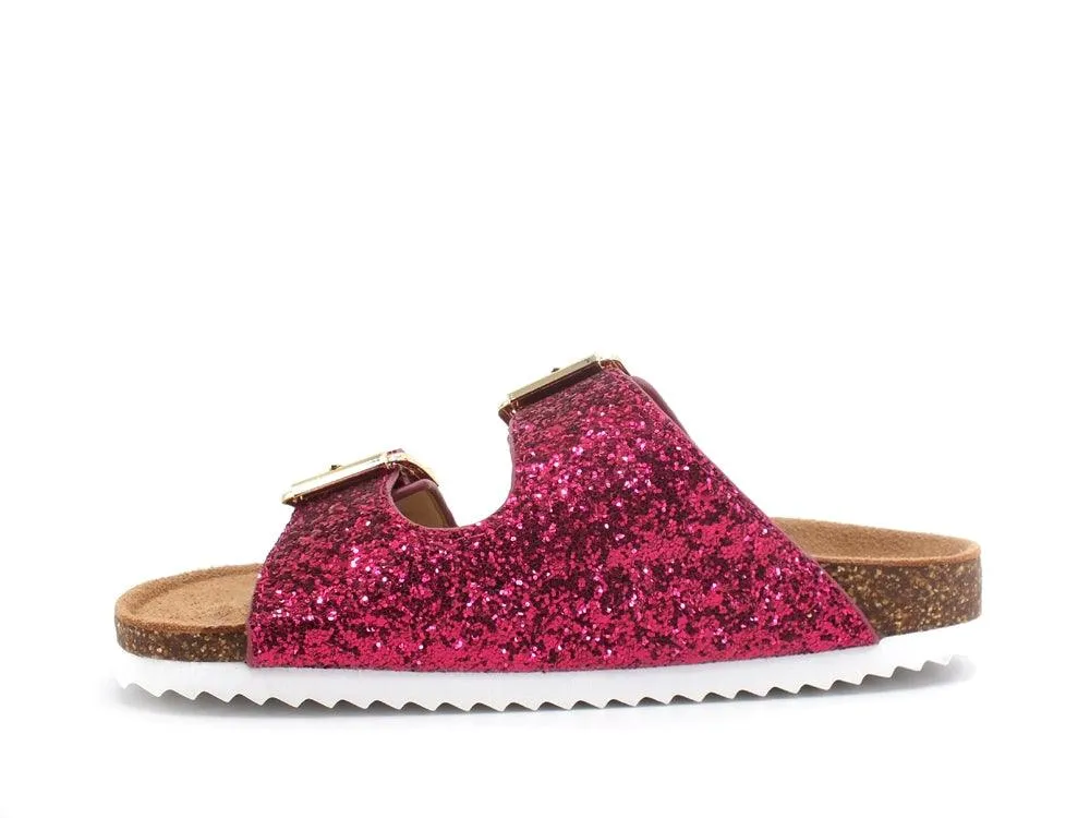 COLORS OF CALIFORNIA Ciabatta Fibbie Glitter Fuxia HC.BIO035