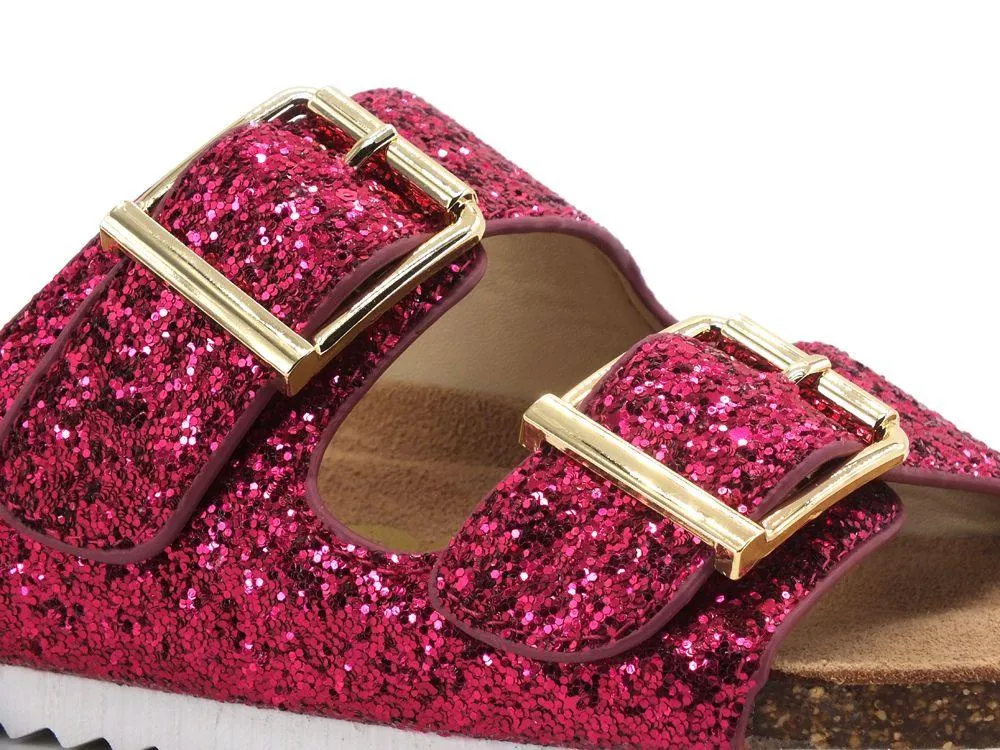COLORS OF CALIFORNIA Ciabatta Fibbie Glitter Fuxia HC.BIO035