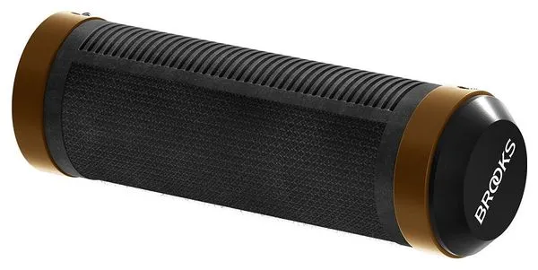 Coppia di manopole Brooks Cambium Rubber 100/100mm nere e arancioni