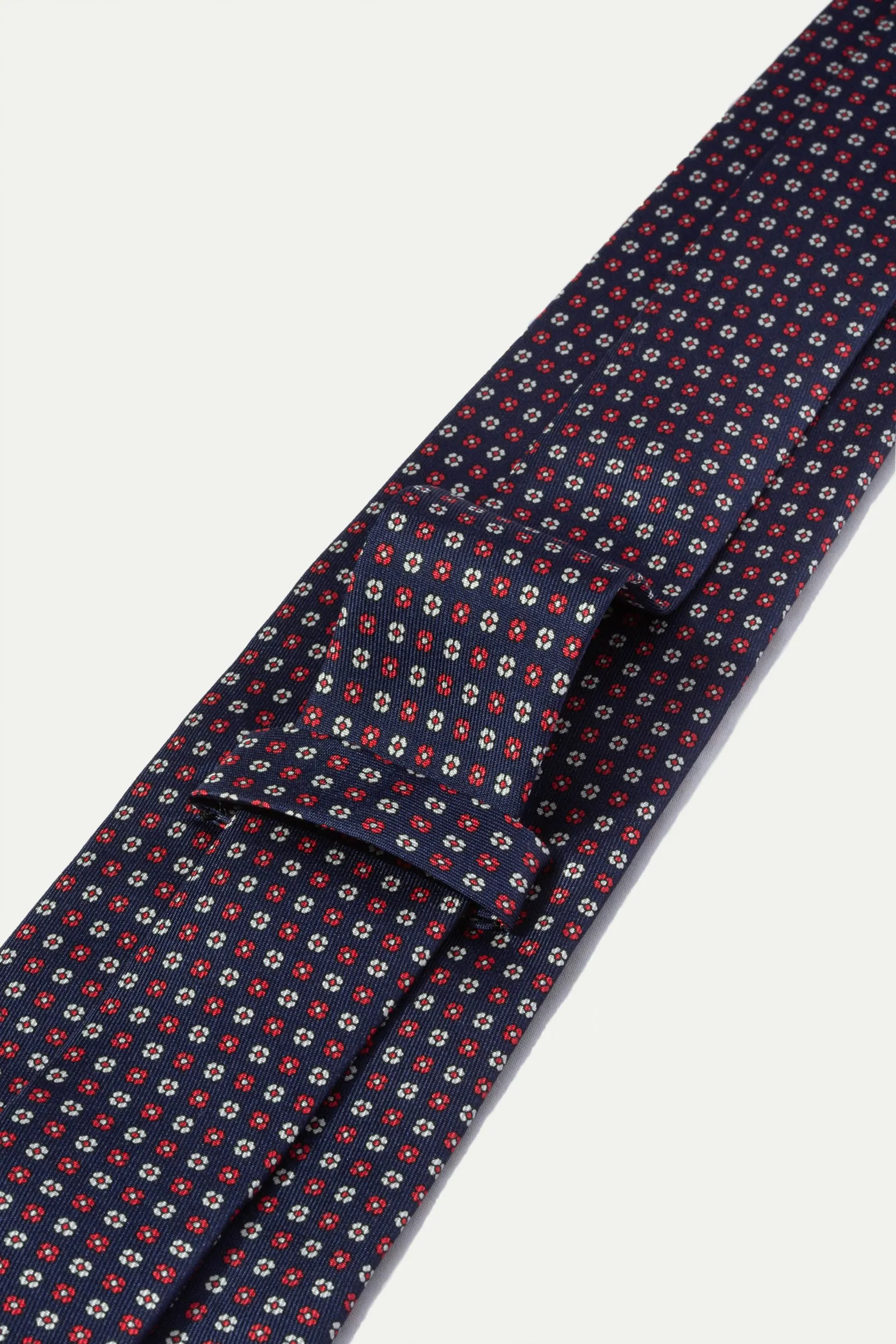 Cravatta blu in seta micro fantasia - Made In Italy    