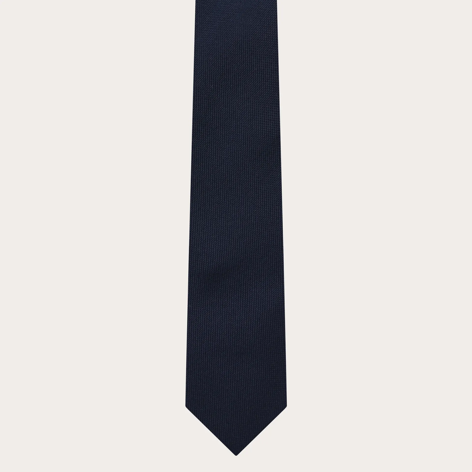 Cravatta sottile da uomo blu navy in seta