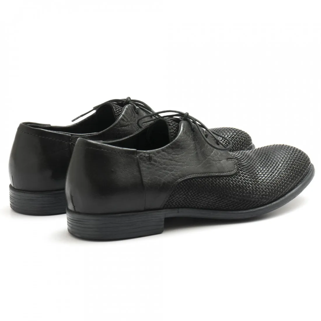 Derby Hundred 100 antracite in pelle intrecciata