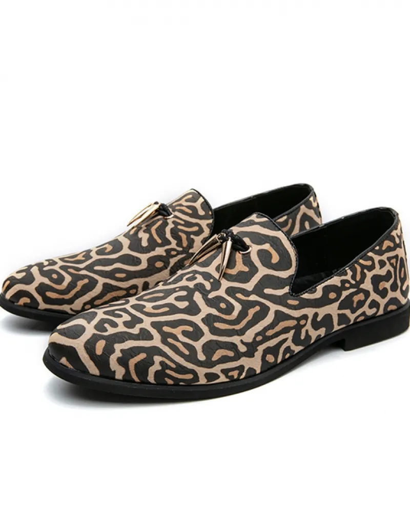 Designer di lusso British Gentleman Leopard Pattern Oxford Shoes Mocassini Wedding Prom Homecoming Party Calzature Zapatos