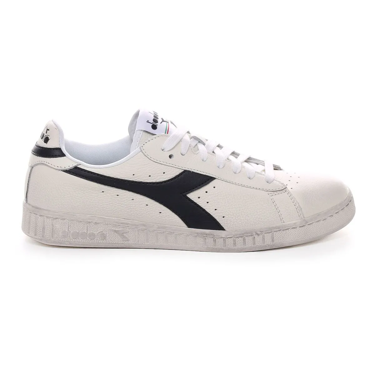Diadora Game L Low Waxed Uomo Bianco Nero