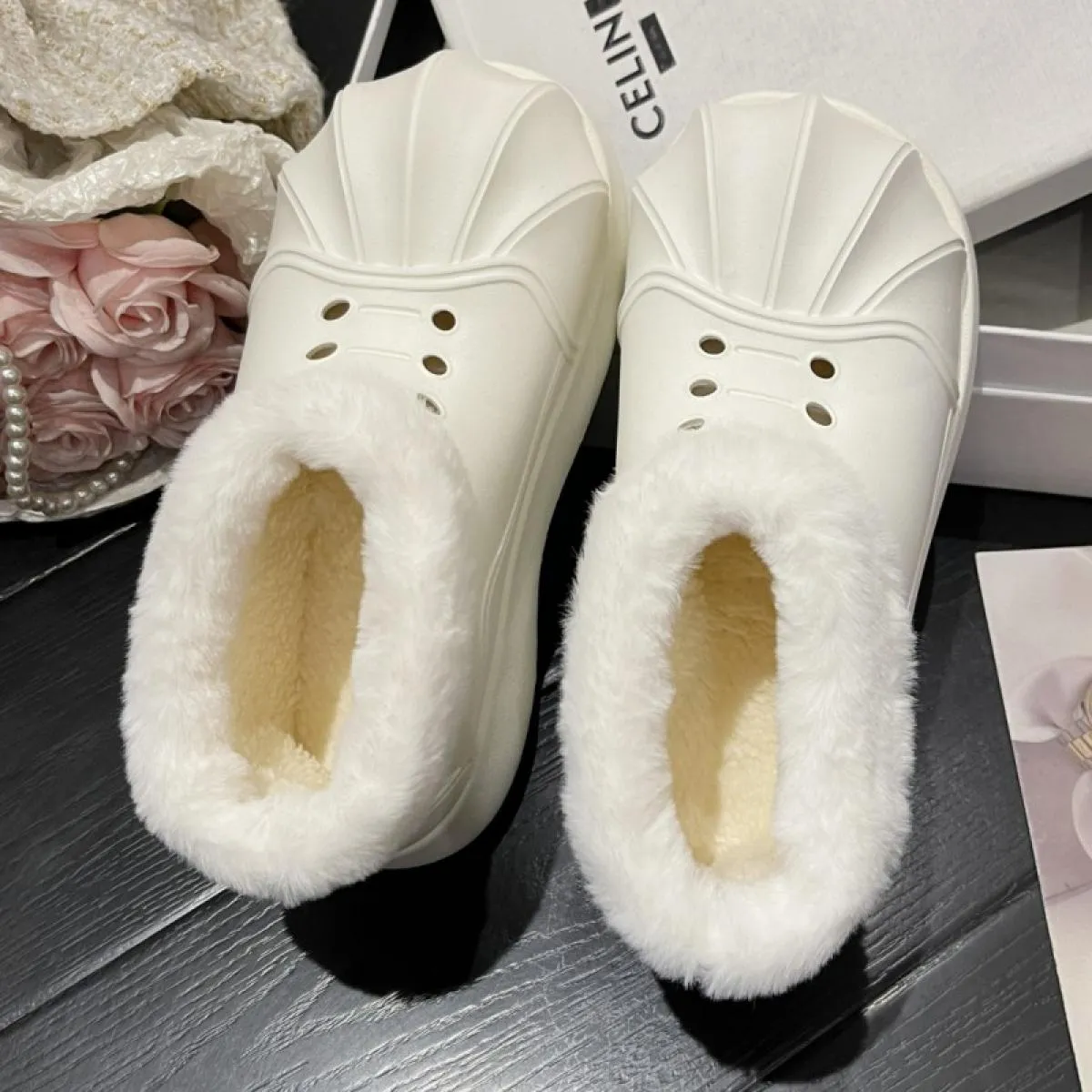 Donne Caldo Pelliccia Appartamenti Alla Caviglia Chelsea Stivali Inverno Peluche Della Piattaforma Neve Scarpe di Cotone 2023 Nu
