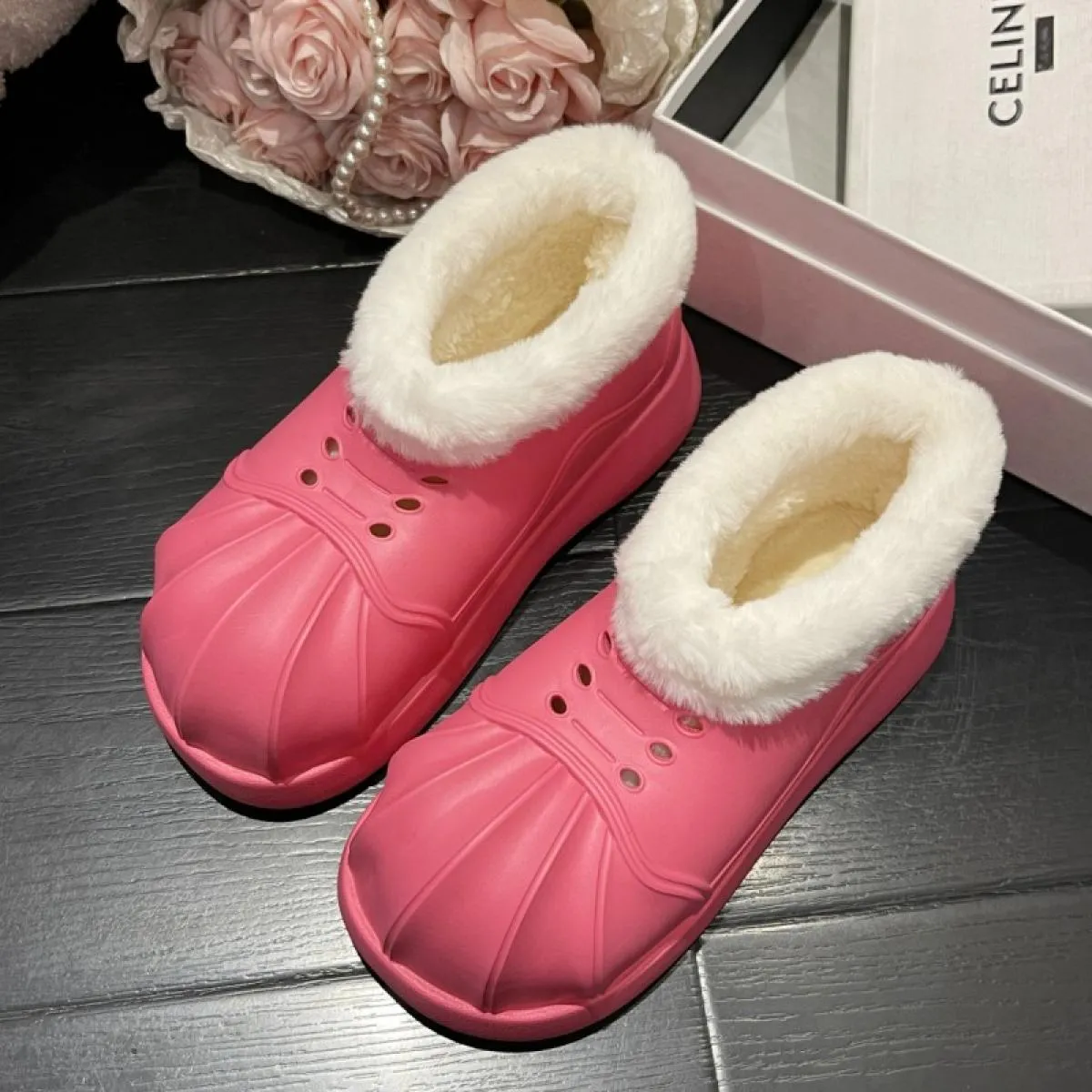 Donne Caldo Pelliccia Appartamenti Alla Caviglia Chelsea Stivali Inverno Peluche Della Piattaforma Neve Scarpe di Cotone 2023 Nu