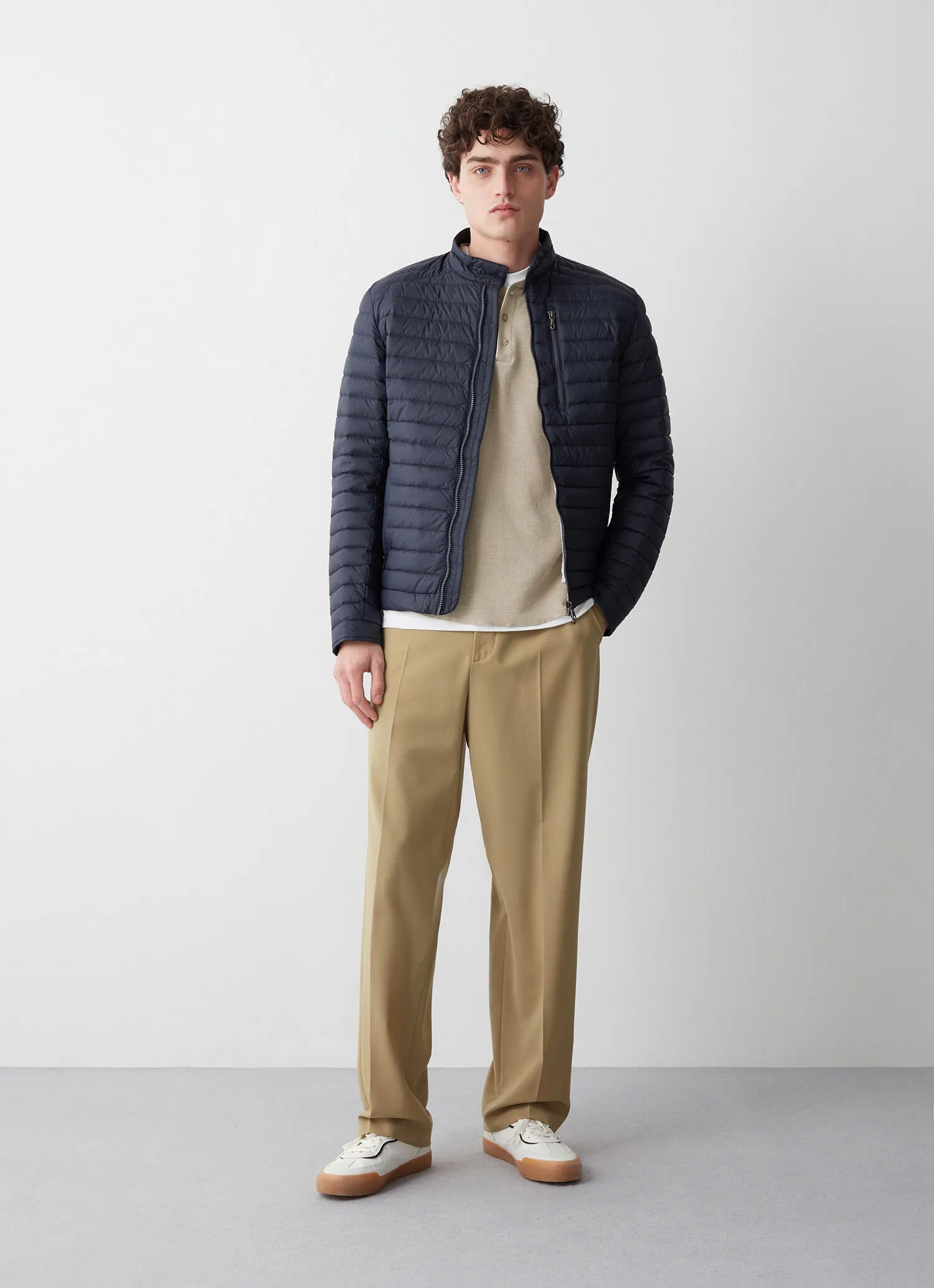 Down biker jacket