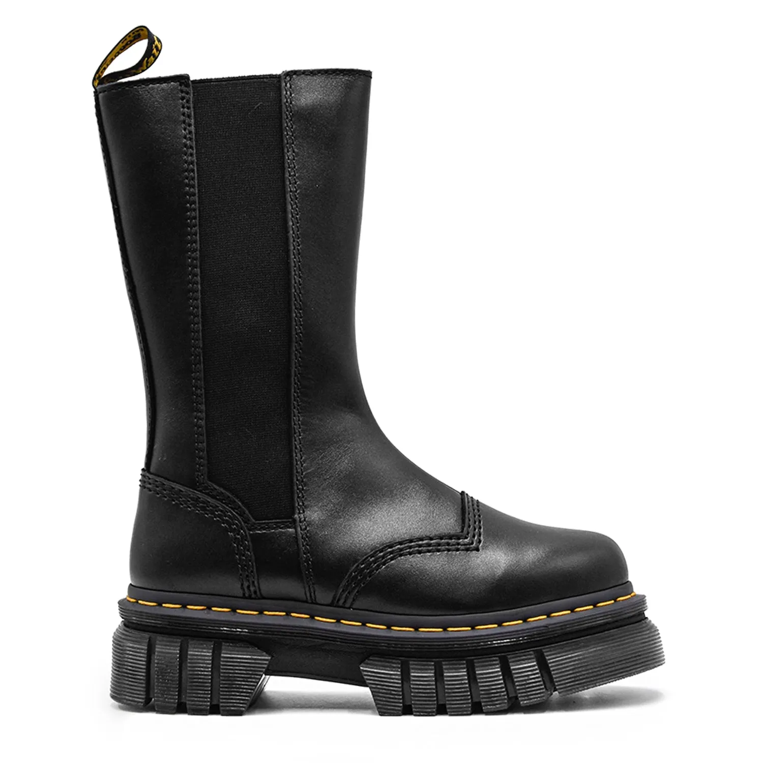 Dr. Martens Stivali Audrick Chelsea Tall Nero Donna Scanalato