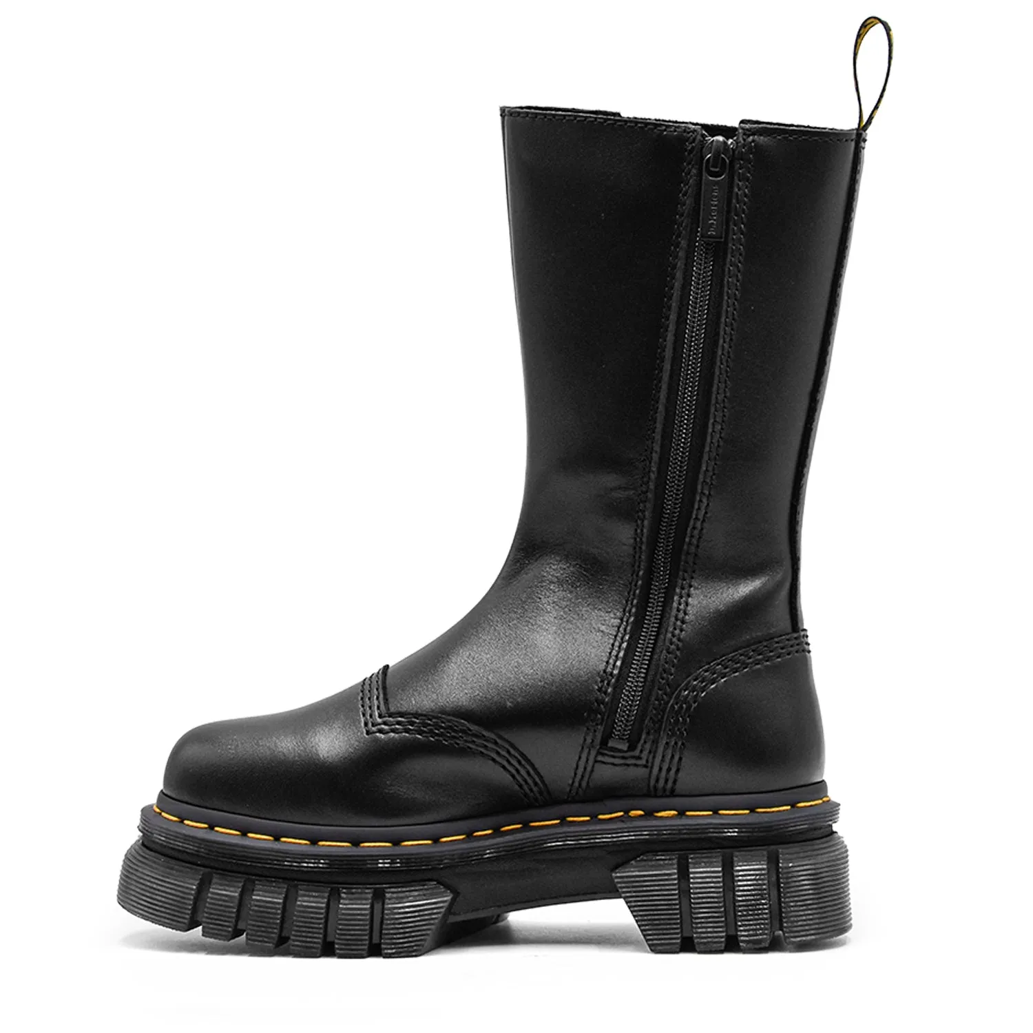 Dr. Martens Stivali Audrick Chelsea Tall Nero Donna Scanalato