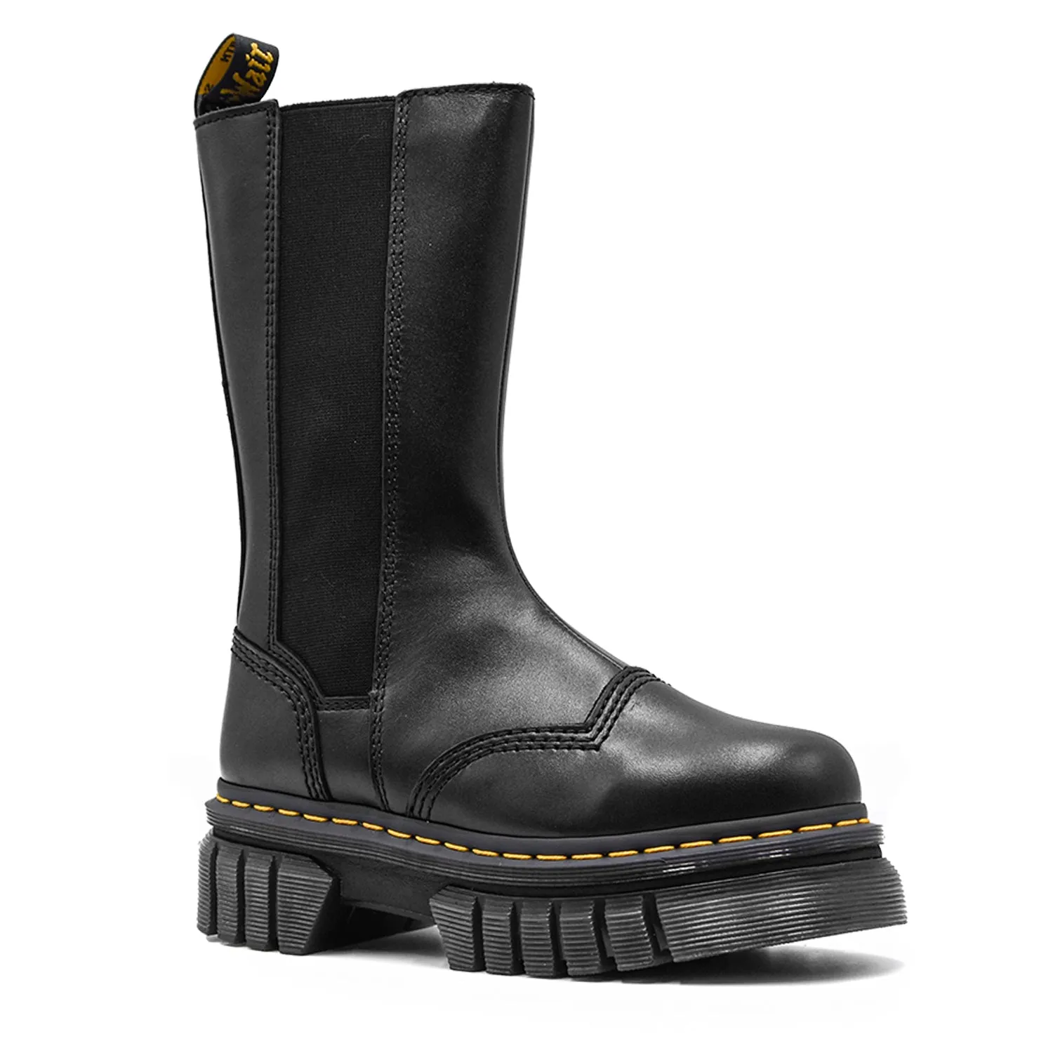 Dr. Martens Stivali Audrick Chelsea Tall Nero Donna Scanalato