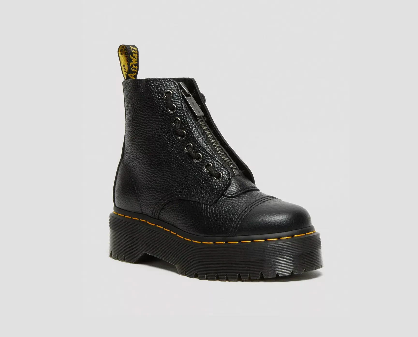Dr.MARTENS Stivali platform in nappa lavorata Sinclair
