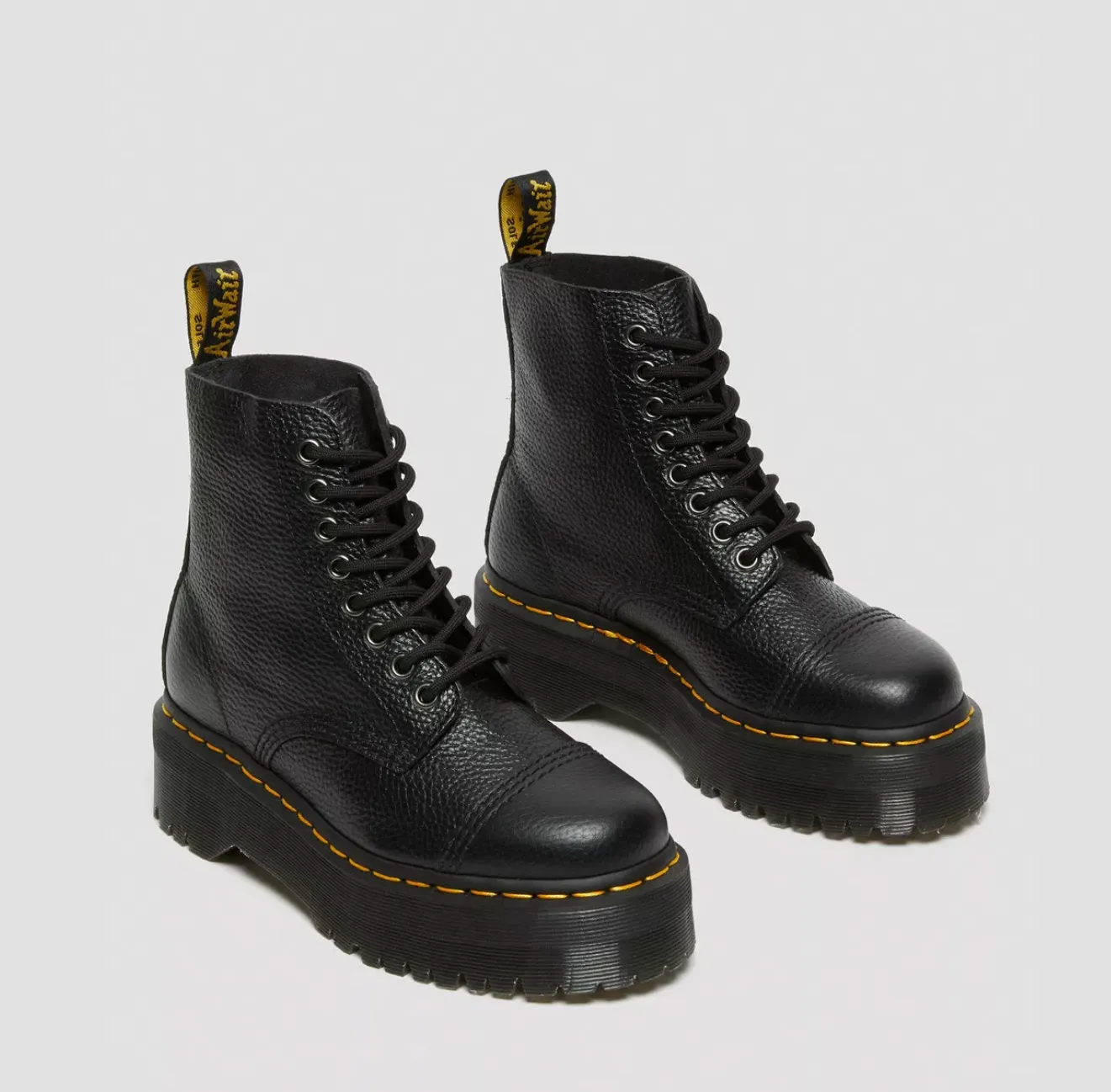 Dr.MARTENS Stivali platform in nappa lavorata Sinclair